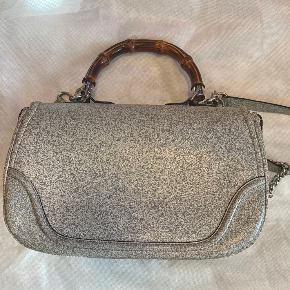 Gucci Gray Handbag with Bamboo Handle - Picture 7 of 10